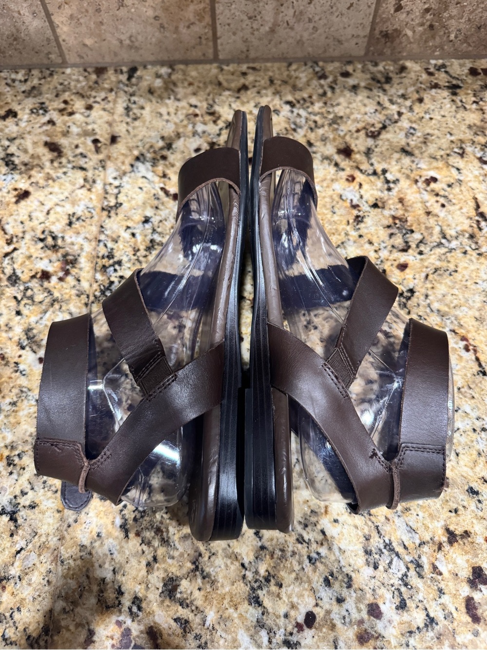 FRANCO SARTO | Leather Slide Sandals - dark brown size 10M strappy casual - Picture 3 of 8